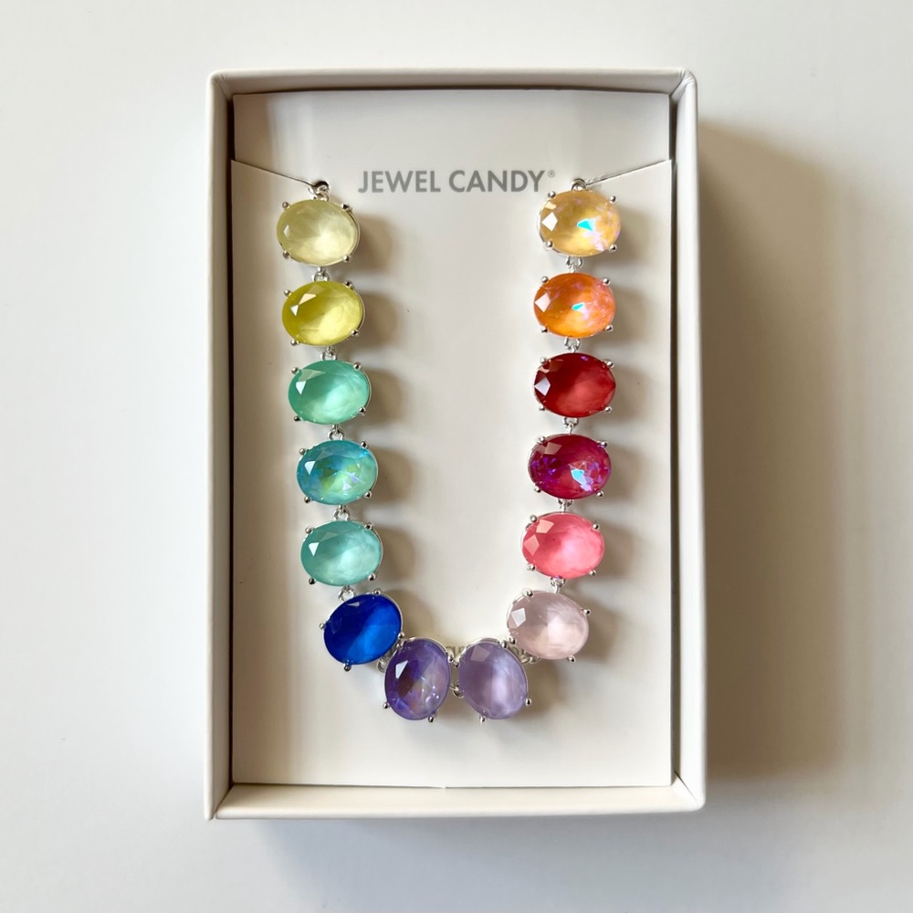 Bomb Party Jewel Candy Bracelet - “The Tansy” RBP7363 (Pastel Rainbow Taffy)